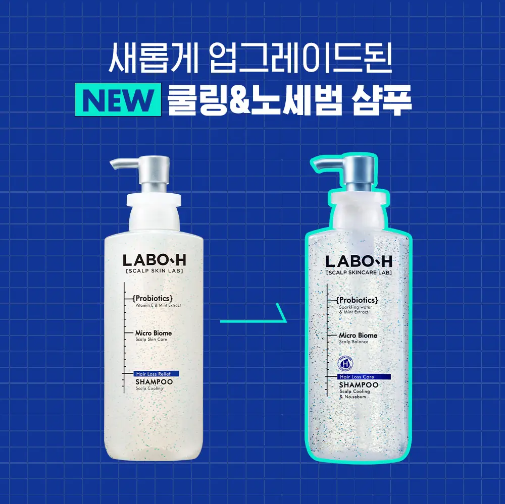 [청량감MAX]] 라보에이치 쿨링&노세범샴푸 750ML 기획(+샴푸100ML) 상세페이지 2